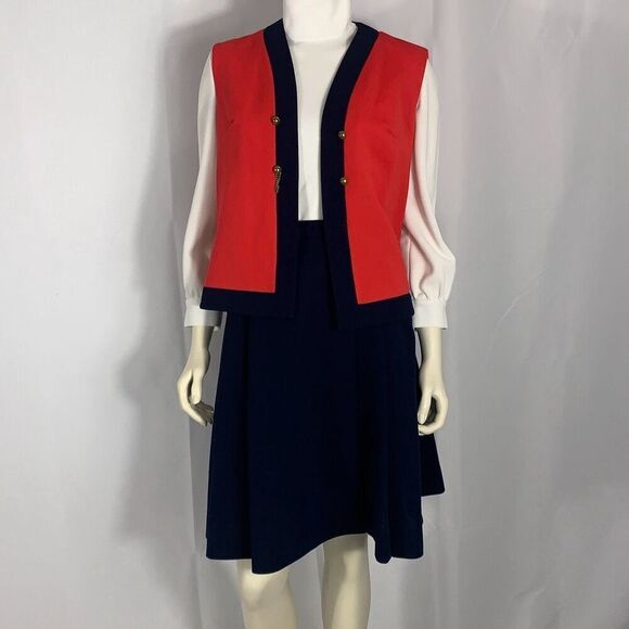 Vintage Mod Women’s Three Piece Uniform School Girl Retro 60’s 70’s Size 14 - Picture 1 of 16